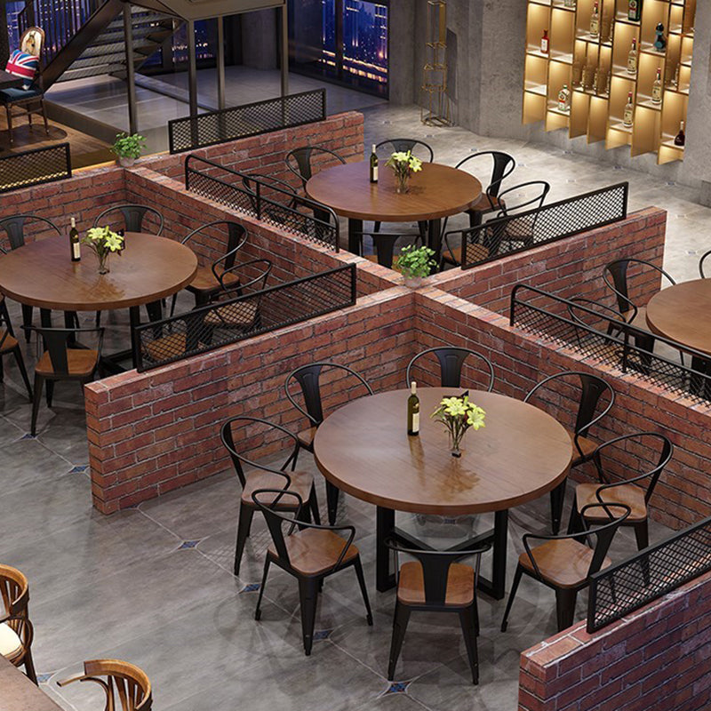 Dark Brown Solid Wood Dining Set 1/3/9 Pieces Dinette Set with Metal Chairs Clearhalo 'Dining Room Sets' 'Dining Tables & Seating' 'dining_room_set' 'furn' 'furn_dining_room_set' 'Furniture' 'Kitchen & Dining Furniture' 7283977