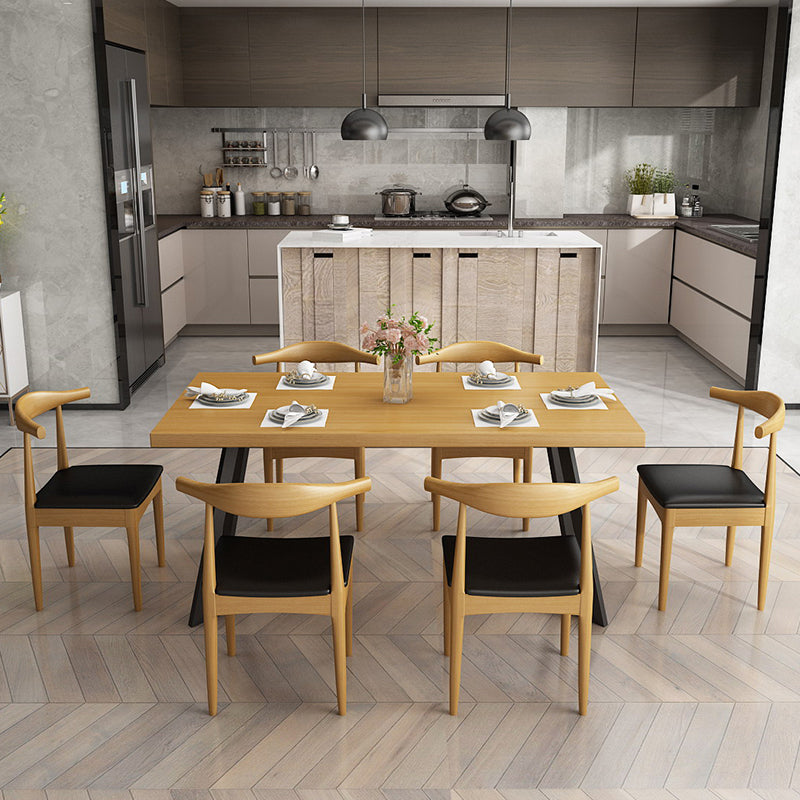 Industrial LightWood Dinette Set 1/2/7 Pcs Solid Wood Furniture for Home