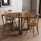 Modern Style Dinette Set 1/2/4/5 Pcs Round Solid Wood Dinette Table with Dining Chair 5-Piece Set: Table, 2 Brown Chair, 2 Loght Brown Chair Clearhalo 'Dining Room Sets' 'Dining Tables & Seating' 'dining_room_set' 'furn' 'furn_dining_room_set' 'Furniture' 'Kitchen & Dining Furniture' 7284042
