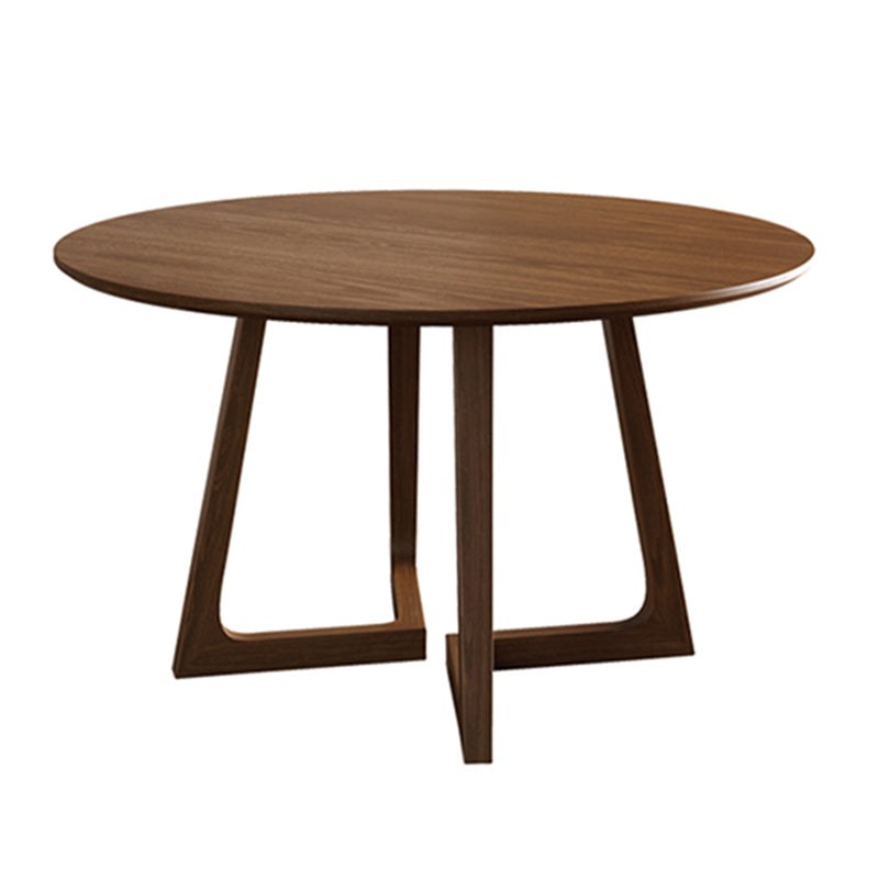 Modern Style Dinette Set 1/2/4/5 Pcs Round Solid Wood Dinette Table with Dining Chair Brown 47"L x 47"W Clearhalo 'Dining Room Sets' 'Dining Tables & Seating' 'dining_room_set' 'furn' 'furn_dining_room_set' 'Furniture' 'Kitchen & Dining Furniture' 7284051