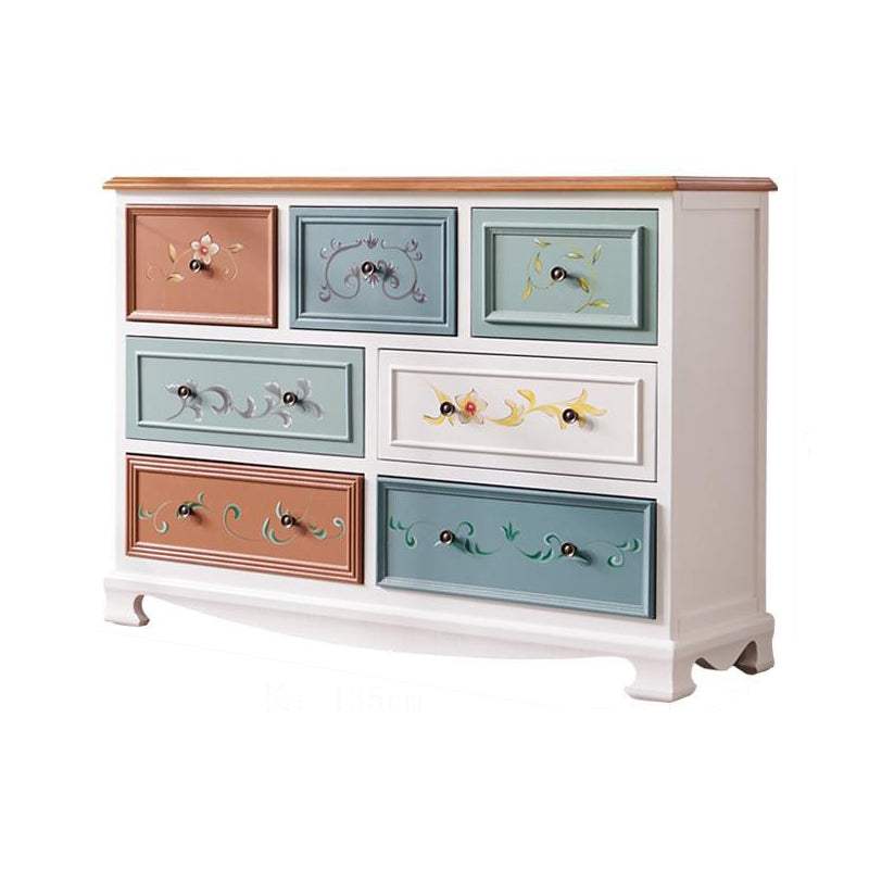 Coastal Dresser Solid Wood Storage Chest Dresser with Multi Drawers