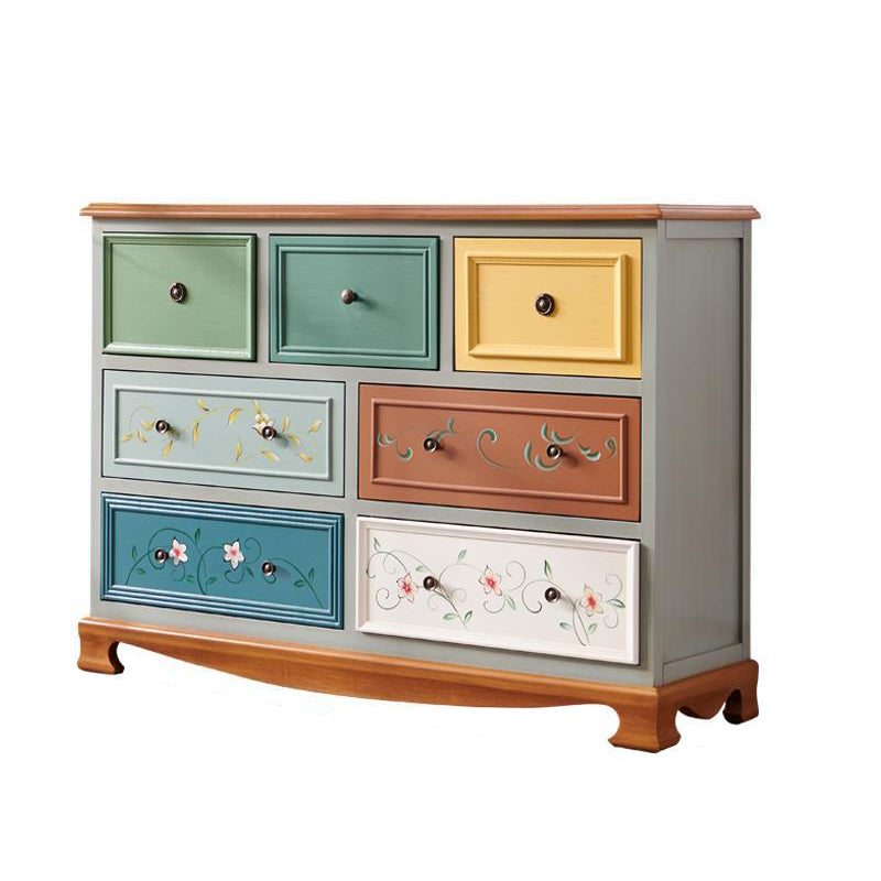 Coastal Dresser Solid Wood Storage Chest Dresser with Multi Drawers