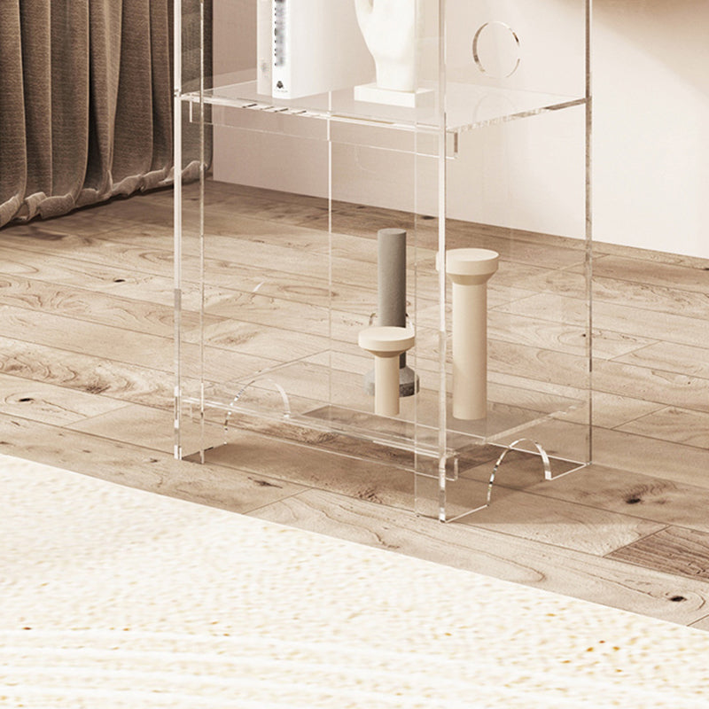 Bibliothèque verticale en acrylique à dos fermé contemporain avec étagères avec étagères