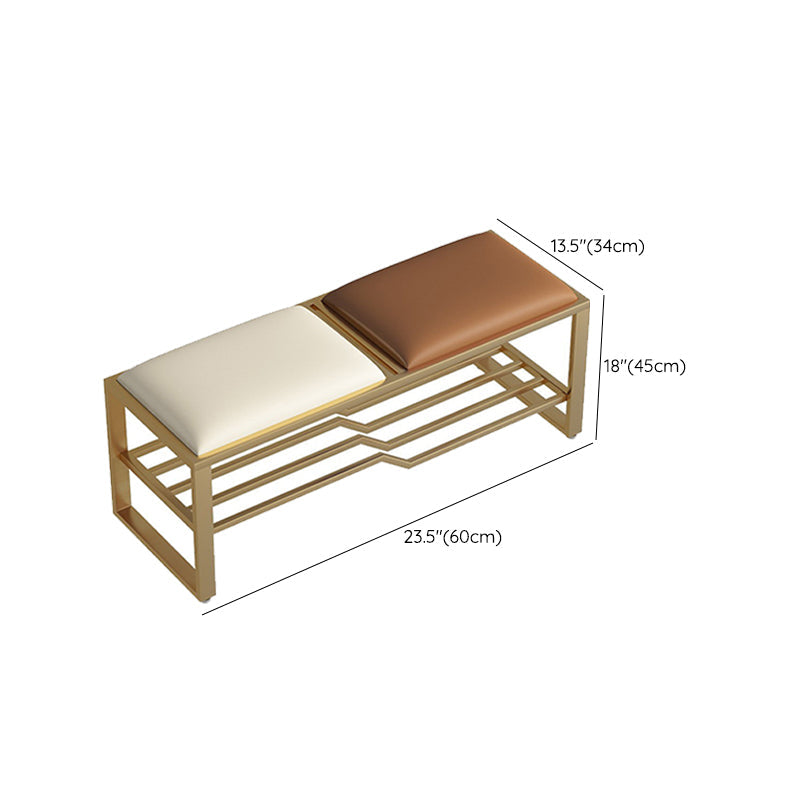 Modern Cushioned Seating Bench Rectangle Shoe Storage Entryway Bench , 13.5 Inch W Clearhalo 'Benches' 'Chairs & Seating' 'furn' 'furn_benches' 'Furniture' 'Living Room Furniture' 7284374