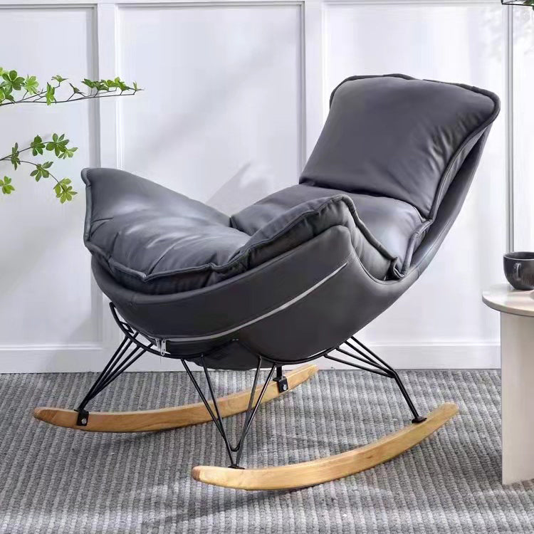 Light Luxury Style Single Leisure Chaise Rocking Chair Lounge Lazy Chair Rocking Chair Gray Clearhalo 'Chairs & Seating' 'furn' 'furn_rocking_chairs' 'Furniture' 'Living Room Furniture' 'Rocking Chairs' 'rocking_chairs' 7284434