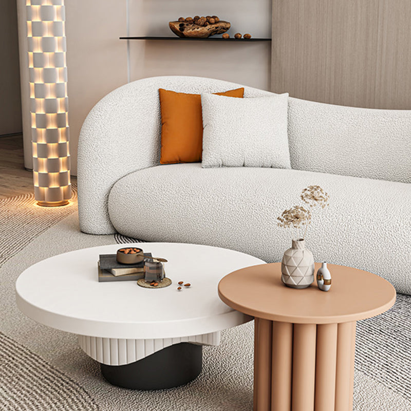 Modern Coffee Table Wooden Round Nesting Coffee Table Set with Pedestal Legs Clearhalo 'Coffee & Accent Tables' 'Coffee Tables' 'coffee_tables' 'furn' 'furn_coffee_tables' 'Furniture' 'Living Room Furniture' 7284511