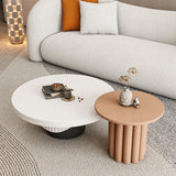 Modern Coffee Table Wooden Round Nesting Coffee Table Set with Pedestal Legs Clearhalo 'Coffee & Accent Tables' 'Coffee Tables' 'coffee_tables' 'furn' 'furn_coffee_tables' 'Furniture' 'Living Room Furniture' 7284513