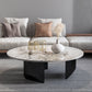 Modern Coffee Table Slate Round Nesting Coffee Table Set with Black Legs 35.5"L x 35.5"W x 16"H Clearhalo 'Coffee & Accent Tables' 'Coffee Tables' 'coffee_tables' 'furn' 'furn_coffee_tables' 'Furniture' 'Living Room Furniture' 7284548
