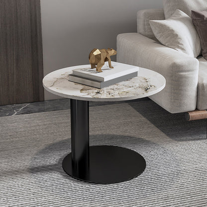 Modern Coffee Table Slate Round Nesting Coffee Table Set with Black Legs Clearhalo 'Coffee & Accent Tables' 'Coffee Tables' 'coffee_tables' 'furn' 'furn_coffee_tables' 'Furniture' 'Living Room Furniture' 7284549