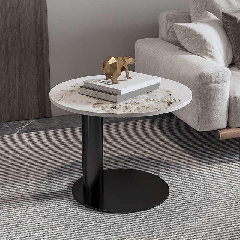 Modern Coffee Table Slate Round Nesting Coffee Table Set with Black Legs Clearhalo 'Coffee & Accent Tables' 'Coffee Tables' 'coffee_tables' 'furn' 'furn_coffee_tables' 'Furniture' 'Living Room Furniture' 7284553