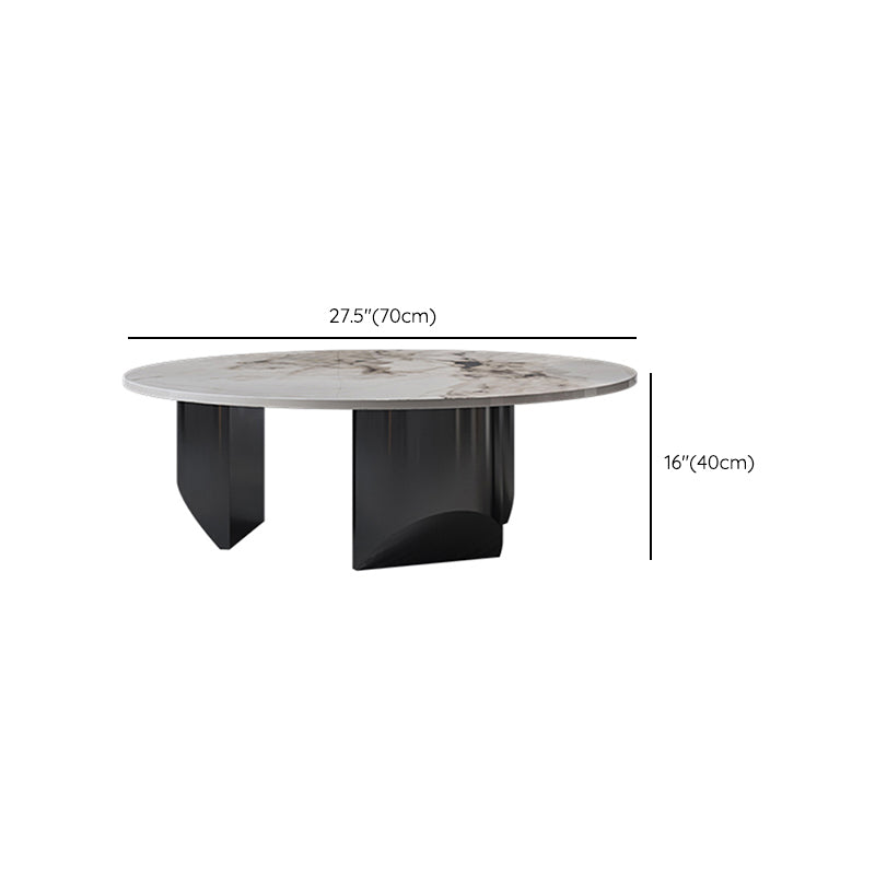 Modern Coffee Table Slate Round Nesting Coffee Table Set with Black Legs Clearhalo 'Coffee & Accent Tables' 'Coffee Tables' 'coffee_tables' 'furn' 'furn_coffee_tables' 'Furniture' 'Living Room Furniture' 7284561