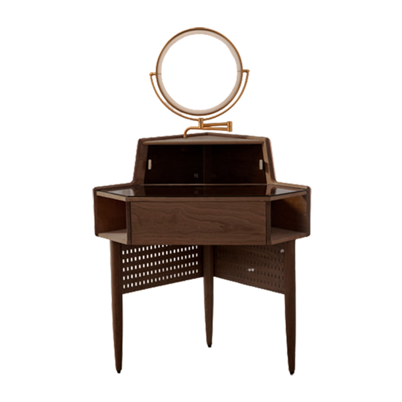 Contemporary Mirrored Glass Drawers Make-up Vanity with Storage for Bedroom Clearhalo 'Bedroom Furniture' 'furn' 'furn_makeup_vanities' 'Furniture' 'Makeup Vanities' 'makeup_vanities' 7284573