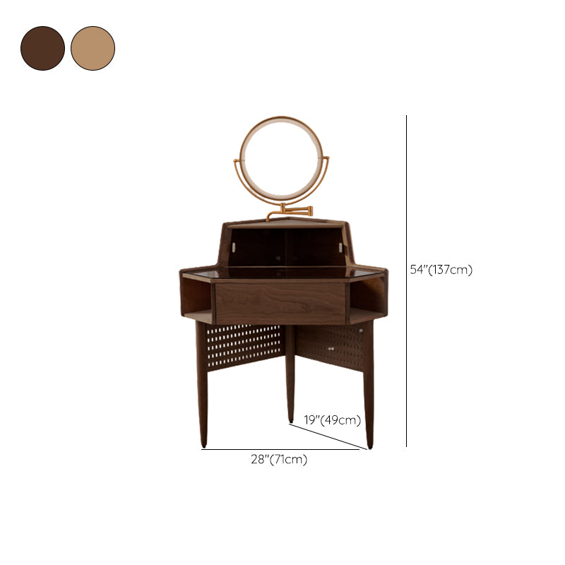 Contemporary Mirrored Glass Drawers Make-up Vanity with Storage for Bedroom Clearhalo 'Bedroom Furniture' 'furn' 'furn_makeup_vanities' 'Furniture' 'Makeup Vanities' 'makeup_vanities' 7284581