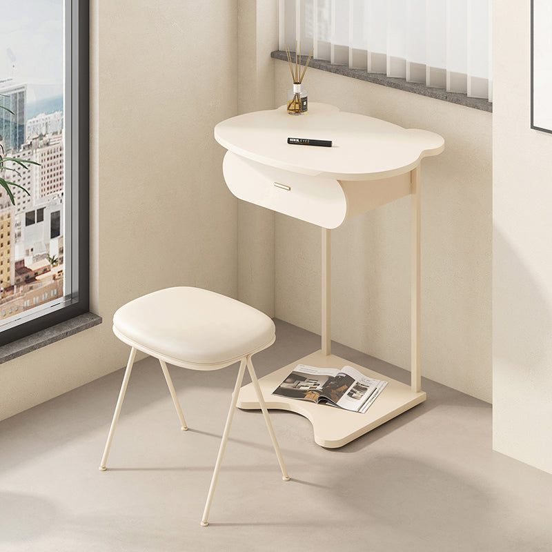 Vanity di trucco metallico moderno per camera da letto con un set di vanità per il trucco del cassetto