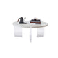 Contemporary Stone Coffee Table 3 Legs Coffee Cocktail Table 35"L x 35"W x 15"H Clearhalo 'Coffee & Accent Tables' 'Coffee Tables' 'coffee_tables' 'furn' 'furn_coffee_tables' 'Furniture' 'Living Room Furniture' 7284717