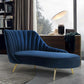Living Room Recessed Arms Chaise Modern Style Velvet Chaise with Upholster Dark Blue Left-Arm Chaise Clearhalo 'Chairs & Seating' 'Chaise Lounge' 'chaise_lounge' 'furn' 'furn_chaise_lounge' 'Furniture' 'Living Room Furniture' 7285501