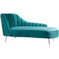 Living Room Recessed Arms Chaise Modern Style Velvet Chaise with Upholster Blue Left-Arm Chaise Clearhalo 'Chairs & Seating' 'Chaise Lounge' 'chaise_lounge' 'furn' 'furn_chaise_lounge' 'Furniture' 'Living Room Furniture' 7285504