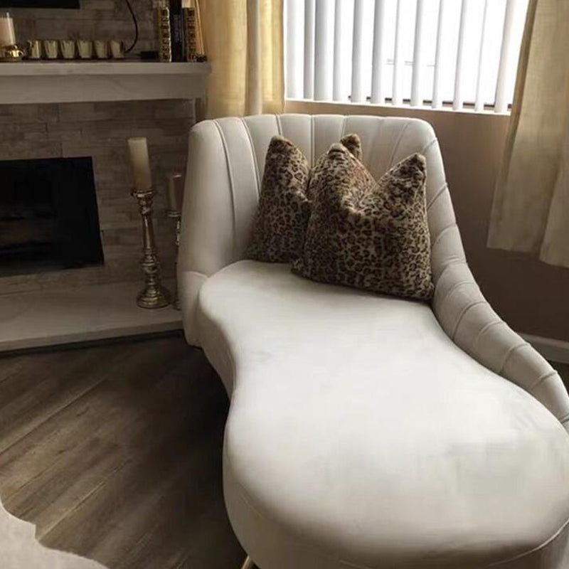 Living Room Recessed Arms Chaise Modern Style Velvet Chaise with Upholster Clearhalo 'Chairs & Seating' 'Chaise Lounge' 'chaise_lounge' 'furn' 'furn_chaise_lounge' 'Furniture' 'Living Room Furniture' 7285506