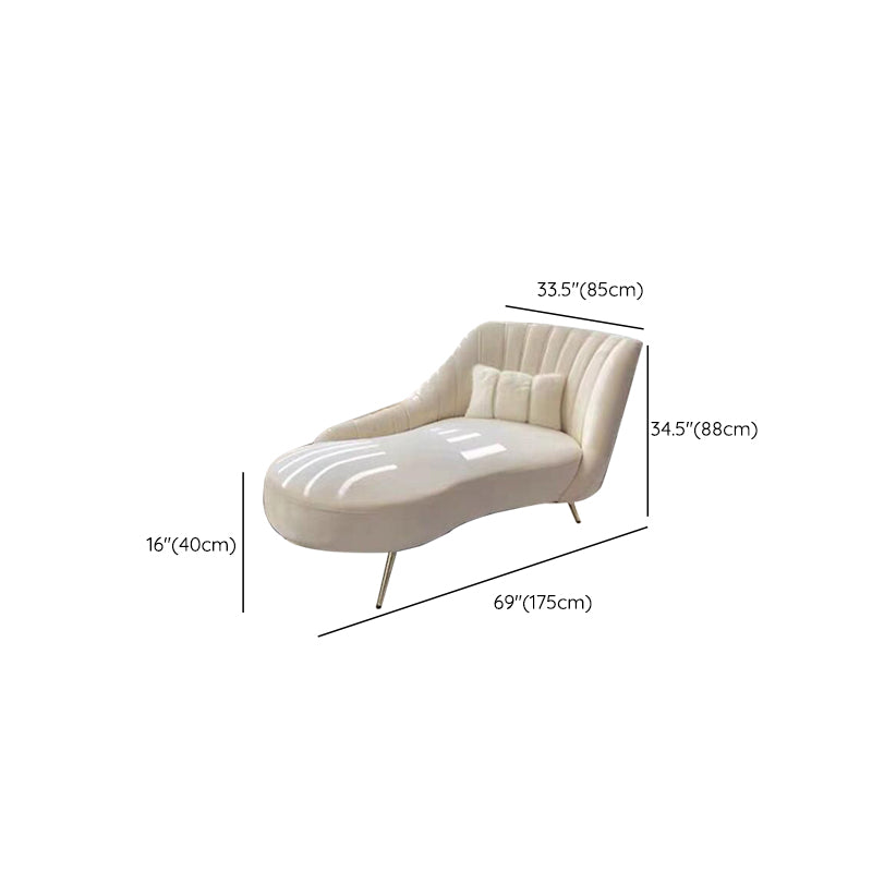 Living Room Recessed Arms Chaise Modern Style Velvet Chaise with Upholster Clearhalo 'Chairs & Seating' 'Chaise Lounge' 'chaise_lounge' 'furn' 'furn_chaise_lounge' 'Furniture' 'Living Room Furniture' 7285509