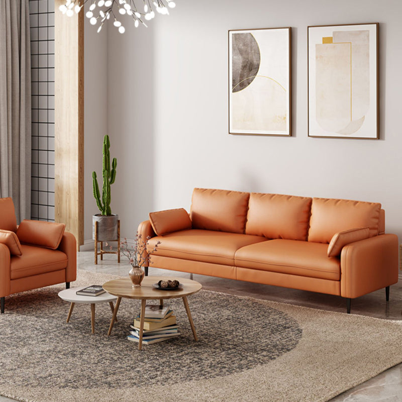 Sofá de cuero de 3 plazas de cuero a mediados de siglo.