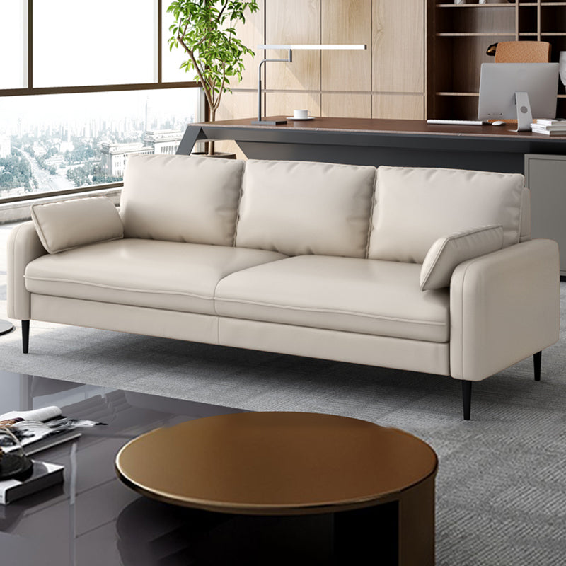 Sofá de cuero de 3 plazas de cuero a mediados de siglo.