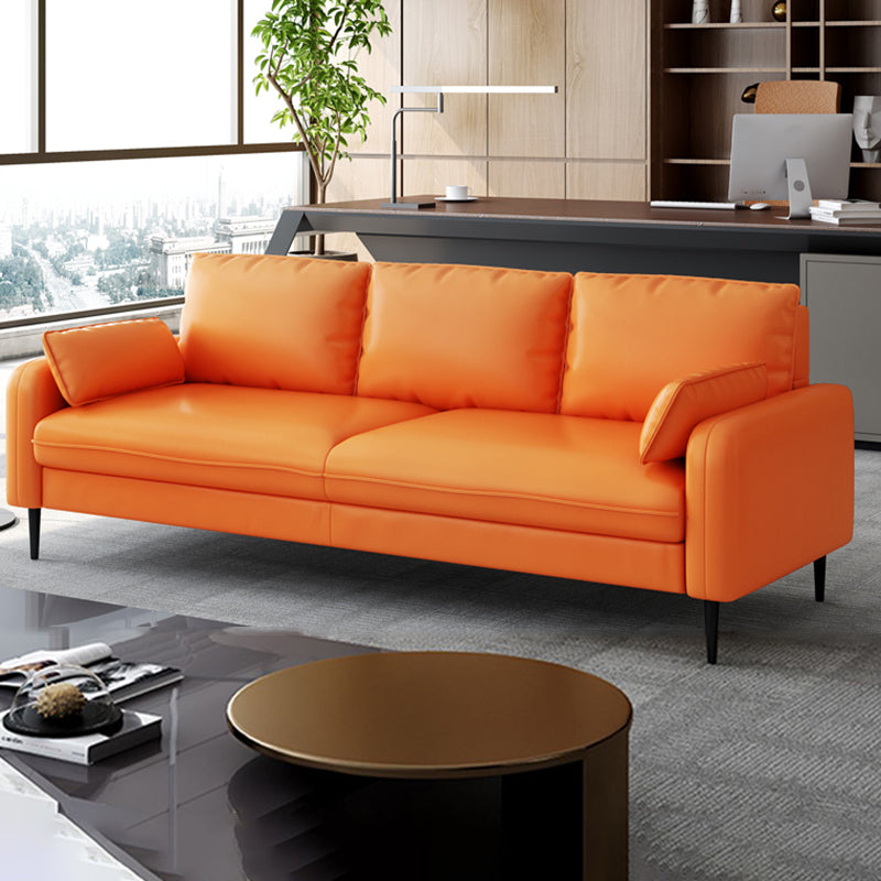 Sofá de cuero de 3 plazas de cuero a mediados de siglo.