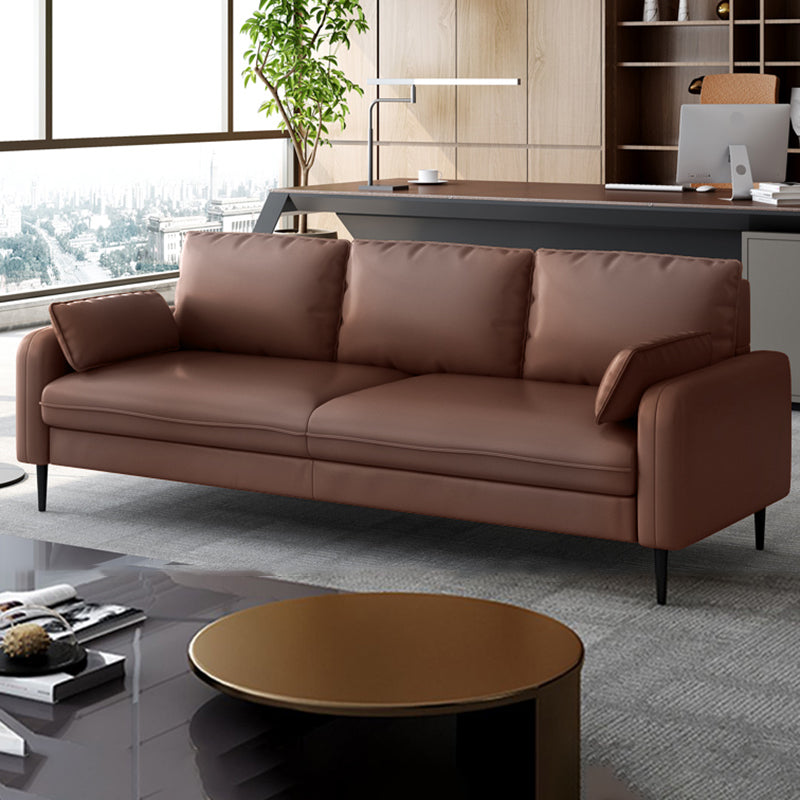 Sofá de cuero de 3 plazas de cuero a mediados de siglo.