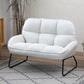 Flared Arm Fabric Simple Sofa Scandinavian Biscuit Back Loveseat
