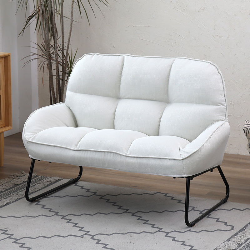 Flared Arm Fabric Simple Sofa Scandinavian Biscuit Back Loveseat