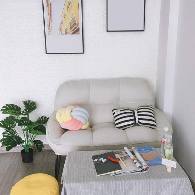 Flared Arm Fabric Simple Sofa Scandinavian Biscuit Back Loveseat