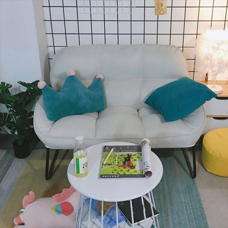 Flared Arm Fabric Simple Sofa Scandinavian Biscuit Back Loveseat