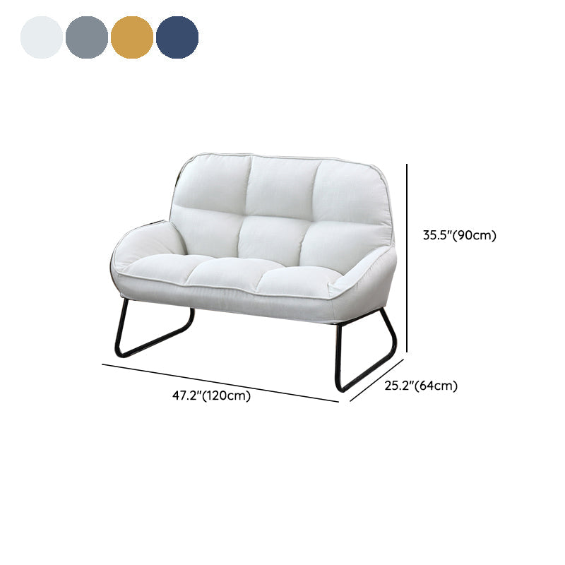 Flared Arm Fabric Simple Sofa Scandinavian Biscuit Back Loveseat