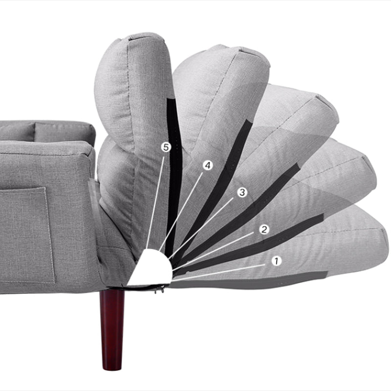 Tela ajustable sofá galleta retrospectiva 47.6 "w amadrino de brazo acampanado