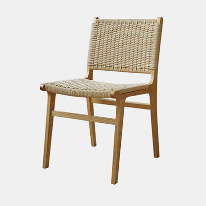 Solid Wood Lounge Chair Woven Back Side Chair with Wooden Legs Fabric 1 Piece Armless Clearhalo 'Accent Chairs' 'accent_chairs' 'Chairs & Seating' 'furn' 'furn_accent_chairs' 'Furniture' 'Living Room Furniture' 7285815