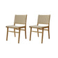 Solid Wood Lounge Chair Woven Back Side Chair with Wooden Legs Fabric 2 Piece Set Armless Clearhalo 'Accent Chairs' 'accent_chairs' 'Chairs & Seating' 'furn' 'furn_accent_chairs' 'Furniture' 'Living Room Furniture' 7285816
