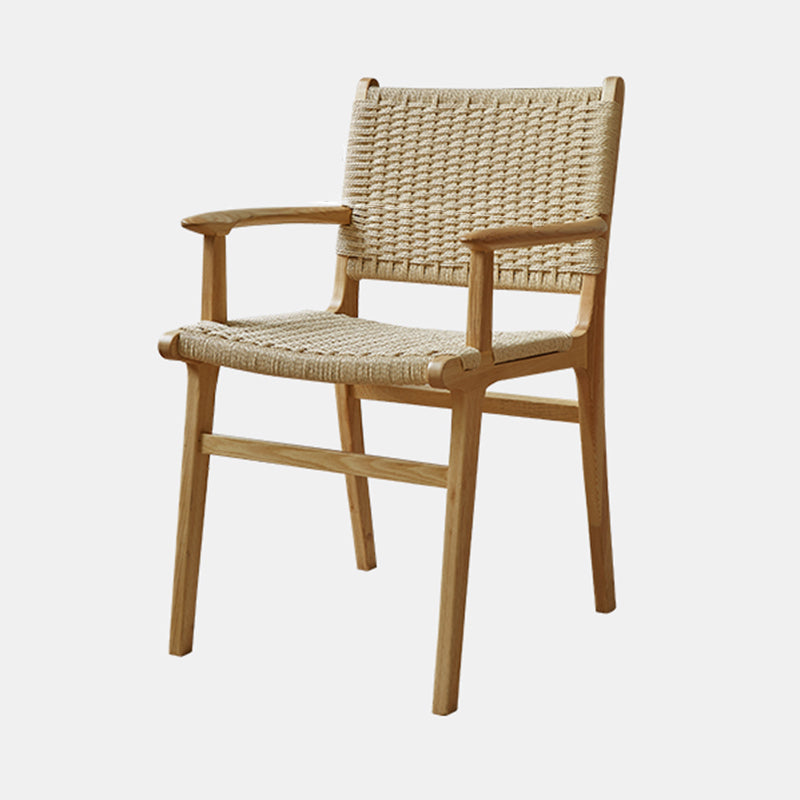 Solid Wood Lounge Chair Woven Back Side Chair with Wooden Legs Fabric 1 Piece With Arm Clearhalo 'Accent Chairs' 'accent_chairs' 'Chairs & Seating' 'furn' 'furn_accent_chairs' 'Furniture' 'Living Room Furniture' 7285818