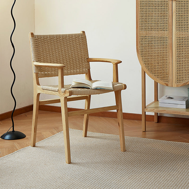 Solid Wood Lounge Chair Woven Back Side Chair with Wooden Legs Clearhalo 'Accent Chairs' 'accent_chairs' 'Chairs & Seating' 'furn' 'furn_accent_chairs' 'Furniture' 'Living Room Furniture' 7285819