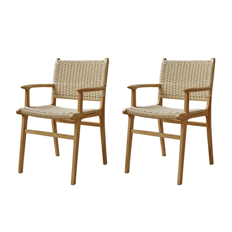 Solid Wood Lounge Chair Woven Back Side Chair with Wooden Legs Fabric 2 Piece Set With Arm Clearhalo 'Accent Chairs' 'accent_chairs' 'Chairs & Seating' 'furn' 'furn_accent_chairs' 'Furniture' 'Living Room Furniture' 7285820