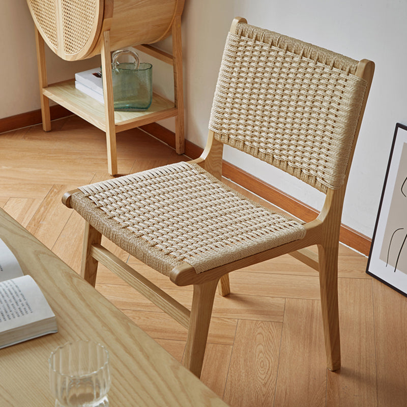 Solid Wood Lounge Chair Woven Back Side Chair with Wooden Legs Clearhalo 'Accent Chairs' 'accent_chairs' 'Chairs & Seating' 'furn' 'furn_accent_chairs' 'Furniture' 'Living Room Furniture' 7285821