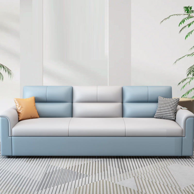 31 "divano scandinavo largo futon in finta vetrina in pelle con archiviazione