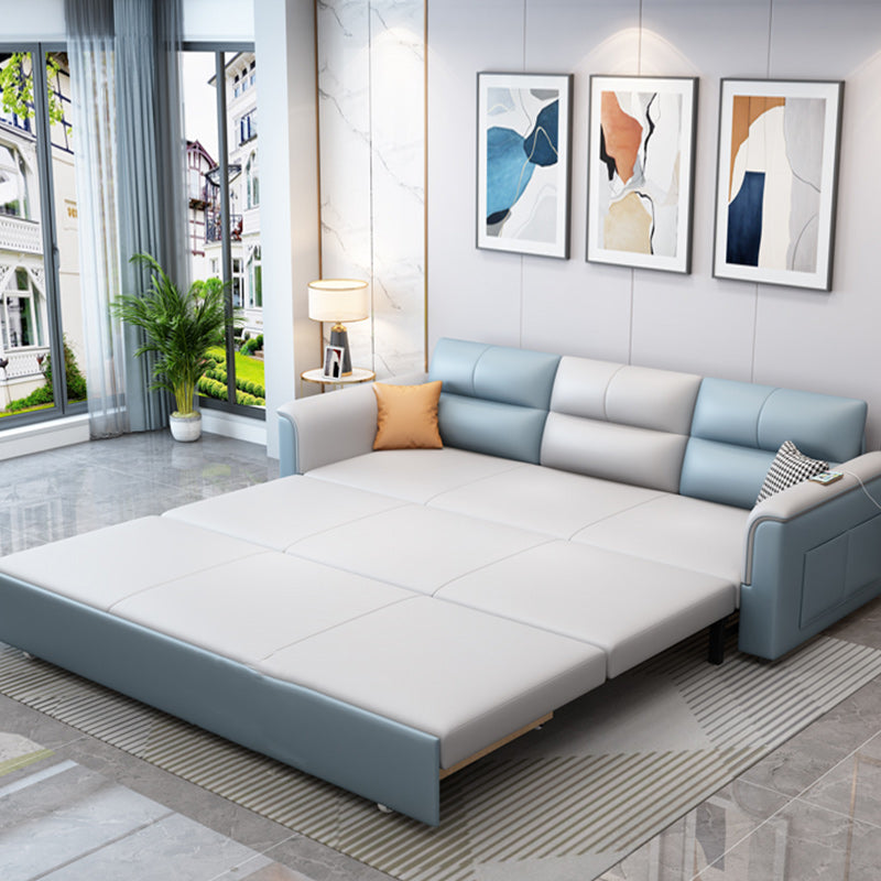 31 "divano scandinavo largo futon in finta vetrina in pelle con archiviazione