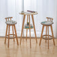 Natural Finish Pub Table Set 1/3 Pieces Bar Set with Wooden Stools