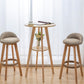 Natural Finish Pub Table Set 1/3 Pieces Bar Set with Wooden Stools