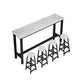 Rectangle Counter Height Pub Set 1/3/4/5/6/7 Pcs Iron Frame Bar Table and Stools Table & Chair(s) 5 Piece Set Clearhalo 'Bar Furniture' 'furn' 'furn_home_bar_bar_sets' 'Furniture' 'Home Bars & Bar Sets' 'home_bar_bar_sets' 'Kitchen & Dining Furniture' 7286693