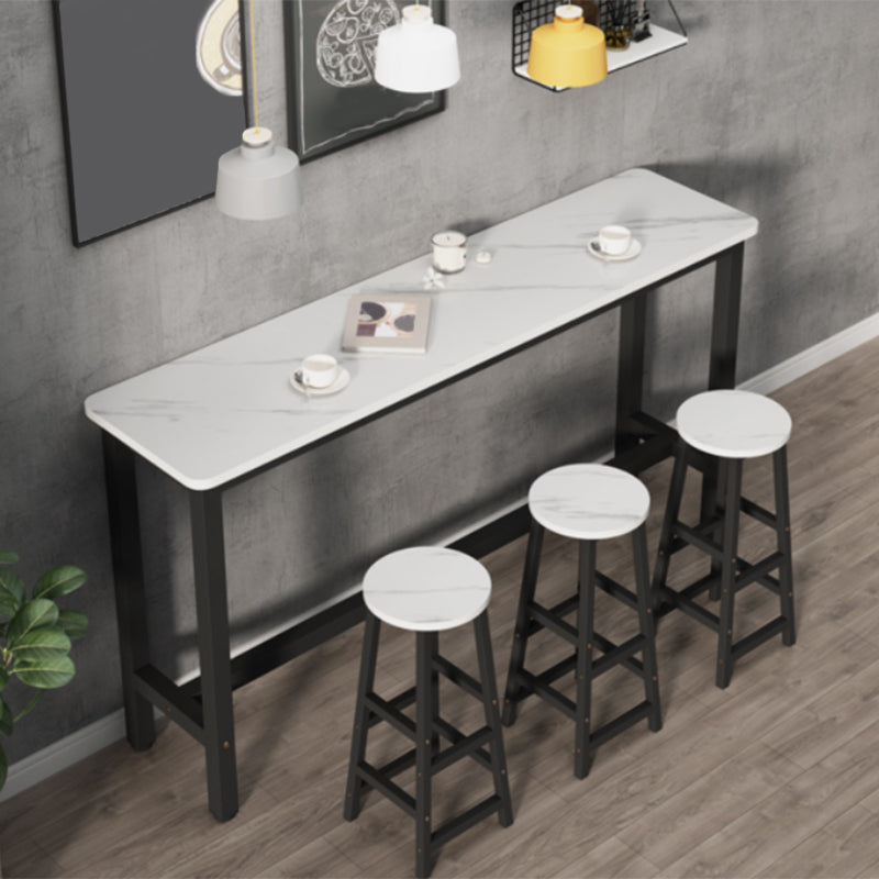 Rectangle Counter Height Pub Set 1/3/4/5/6/7 Pcs Iron Frame Bar Table and Stools Clearhalo 'Bar Furniture' 'furn' 'furn_home_bar_bar_sets' 'Furniture' 'Home Bars & Bar Sets' 'home_bar_bar_sets' 'Kitchen & Dining Furniture' 7286694
