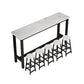 Rectangle Counter Height Pub Set 1/3/4/5/6/7 Pcs Iron Frame Bar Table and Stools Table & Chair(s) 86.6"L x 15.7"W x 39.4"H 6 Piece Set Clearhalo 'Bar Furniture' 'furn' 'furn_home_bar_bar_sets' 'Furniture' 'Home Bars & Bar Sets' 'home_bar_bar_sets' 'Kitchen & Dining Furniture' 7286695