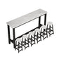 Rectangle Counter Height Pub Set 1/3/4/5/6/7 Pcs Iron Frame Bar Table and Stools Table & Chair(s) 94.5"L x 15.7"W x 39.4"H 7 Piece Set Clearhalo 'Bar Furniture' 'furn' 'furn_home_bar_bar_sets' 'Furniture' 'Home Bars & Bar Sets' 'home_bar_bar_sets' 'Kitchen & Dining Furniture' 7286698