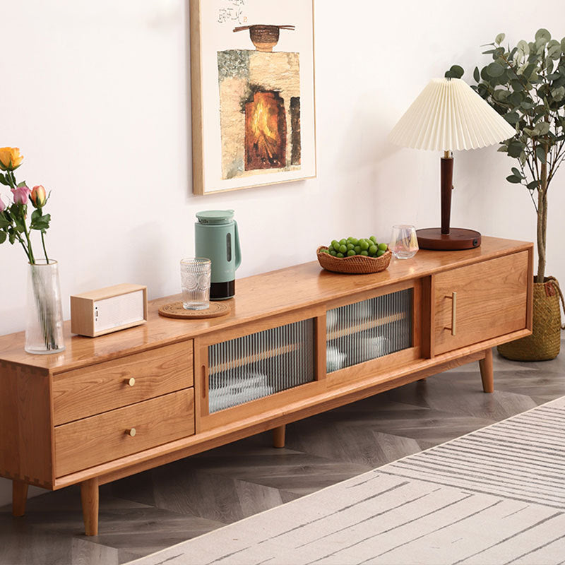 Scandinavian TV Stand Console Wooden TV Media Stand with Drawers Clearhalo 'furn' 'furn_tv_stands_entertainment_centers' 'Furniture' 'Living Room Furniture' 'TV Stands & Entertainment Centers' 'TV Stands & Media Storage Furniture' 'tv_stands_entertainment_centers' 7287876