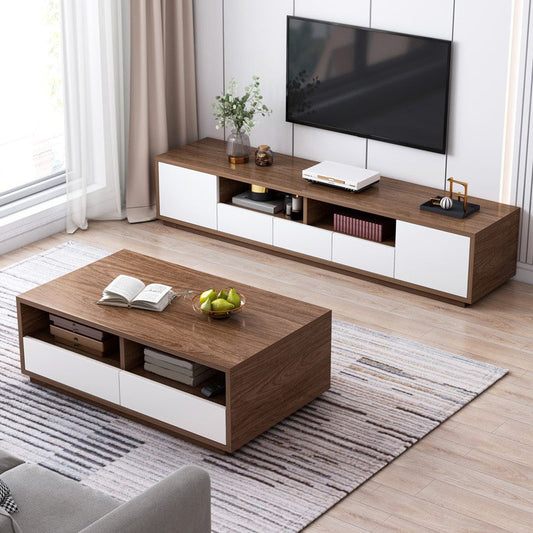 Wooden TV Stand Console Scandinavian TV Media Stand with Drawers Clearhalo 'furn' 'furn_tv_stands_entertainment_centers' 'Furniture' 'Living Room Furniture' 'TV Stands & Entertainment Centers' 'TV Stands & Media Storage Furniture' 'tv_stands_entertainment_centers' 7287891