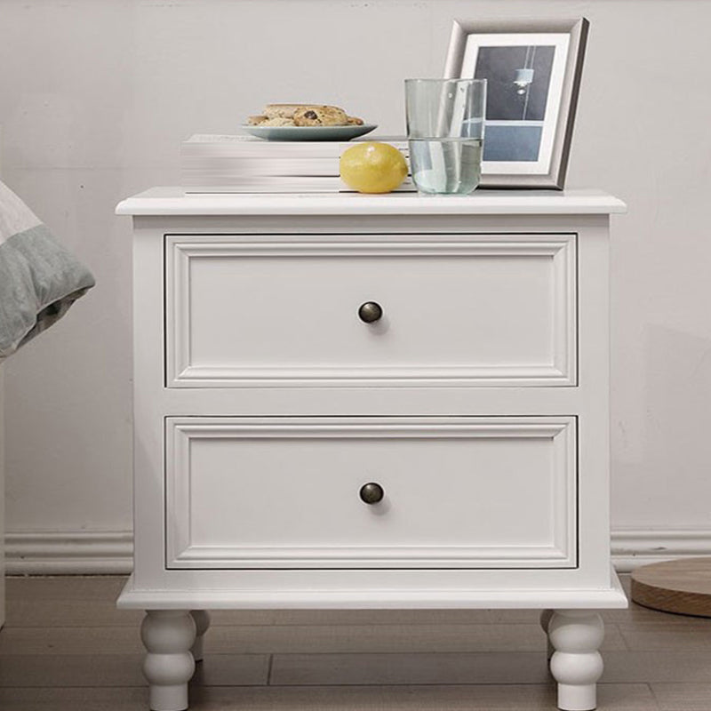 Traditional Night Table Drawer Storage Pine Nightstand with Legs for Bedroom White 1 Piece Clearhalo 'Bedroom Furniture' 'furn' 'furn_night_stand' 'Furniture' 'night_stand' 'Nightstands' 7287964